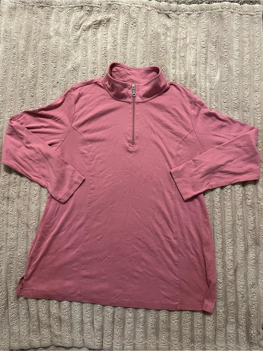 Karen Scott women’s 1X long-sleeve quarter-zip pullover/top